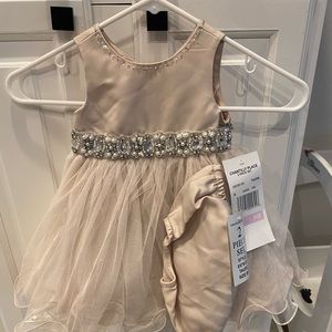 Chantilly Place Baby Special Occasion Dress 9 Months 2 Piece Taupe NWT